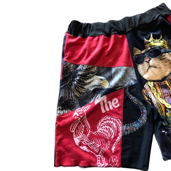 1 of 1 Elastic Shorts, 32”-38”. Reworked Eagle, Alligator, custom shorts - Picture 5 of 6